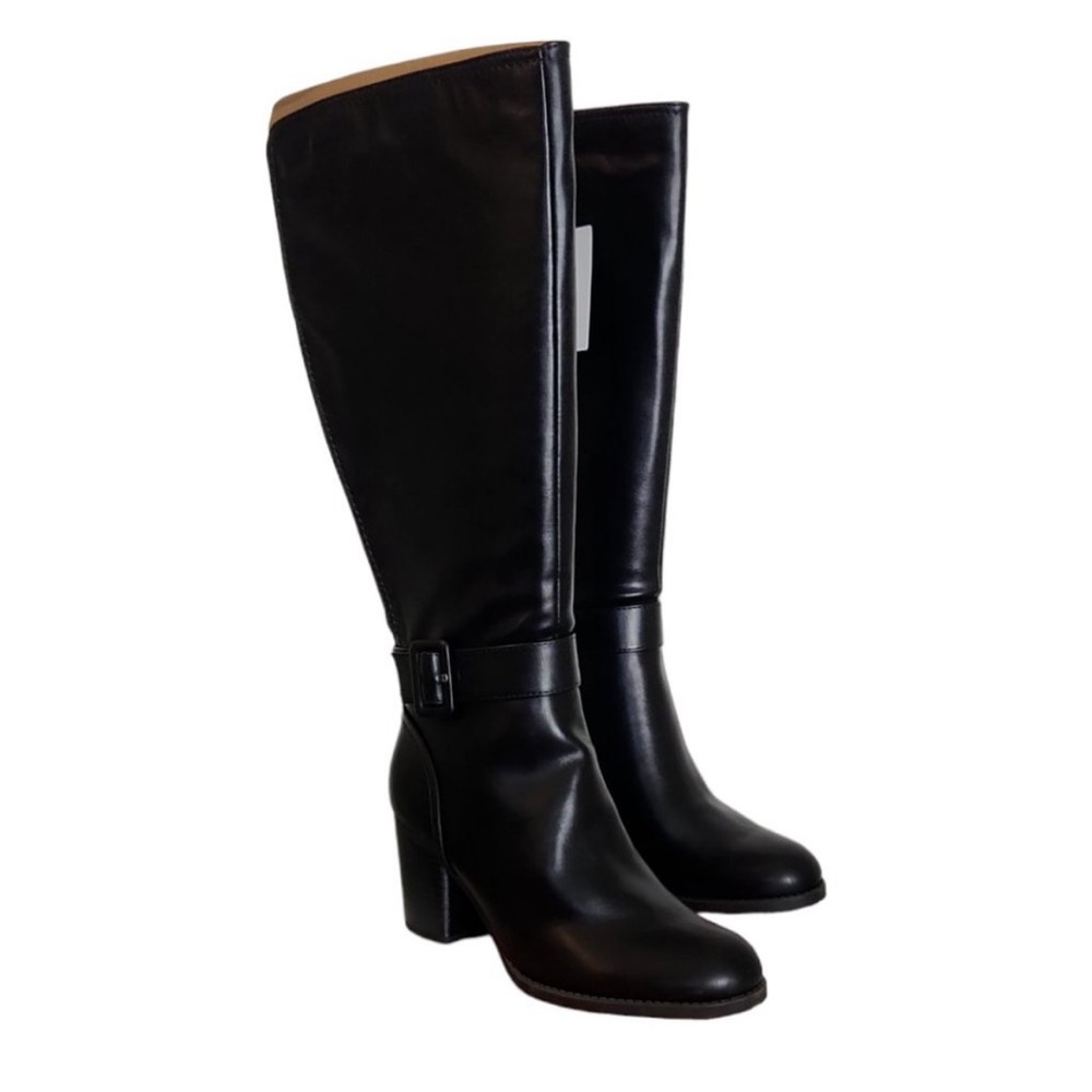 Soul Naturalizer Women Twinkle High Shaft Wide Calf Tall Comfort Black Boots
